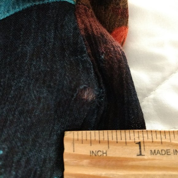 ROAMAN'S Blouse 24W Multicolor Rayon Floral Scoop Neck Button FLAW - Picture 14 of 14